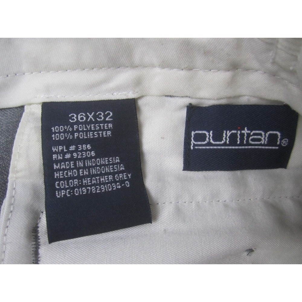 Puritan Pants Mens 36 Gray Flat Front Chino Dress Pant Straight Casual 36x32 - Picture 3 of 7